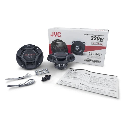 JVC CS-DR421 – 4" 2-Way Coaxial Car Speakers (220W Max Power)